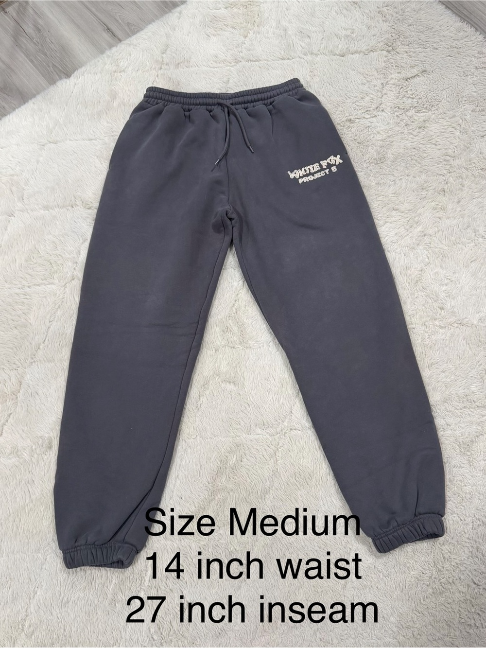White Fox Boutique Charcoal Gray Track Joggers